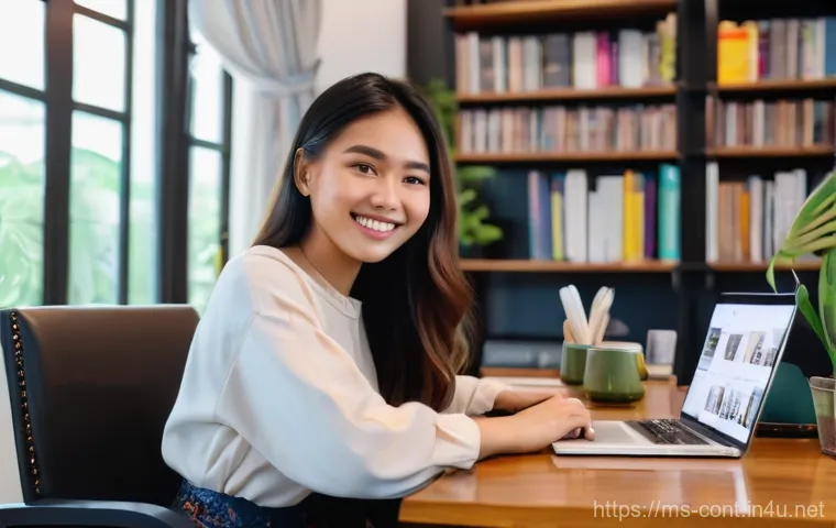 Vlog와 쇼츠 차별화 전략 - A bright, inviting, realistic photograph of a young Malaysian female content creator in her cozy, we...