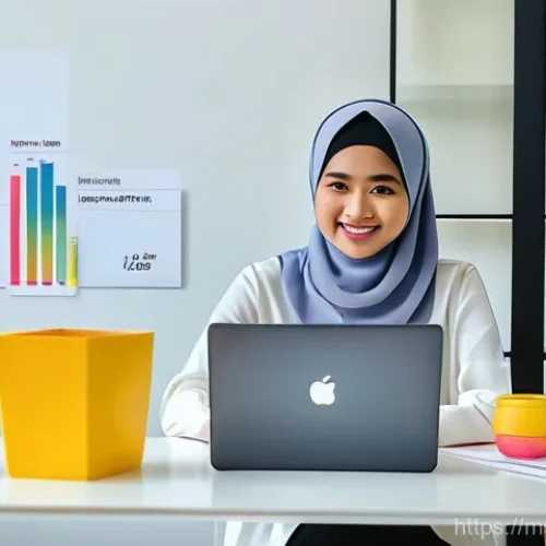 Home 13 인스타 릴스 성공 사례 - **Reels Algorithm Explainer in a Modern Malaysian Home Office**
A focused young Malay woman, in ...